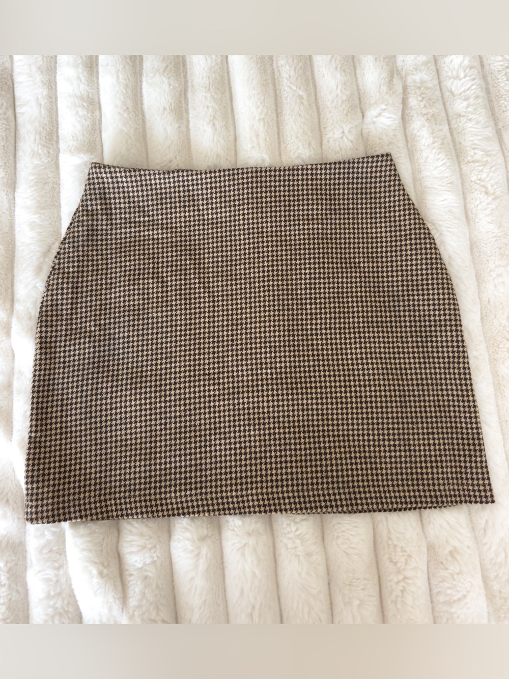 Women’s Houndstooth Mini Skirt - Brown/Black